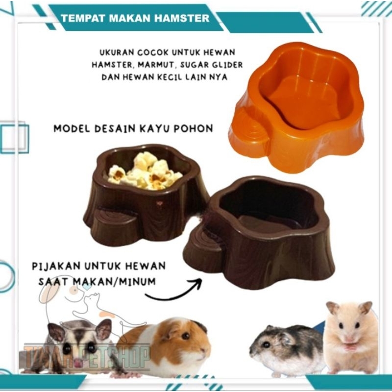 Sweet Plate Tree Hamster - Tempat Pakan Hamster - Tempat Minum Hamster (TEMPAT MAKAN HAMSTER MODEL K