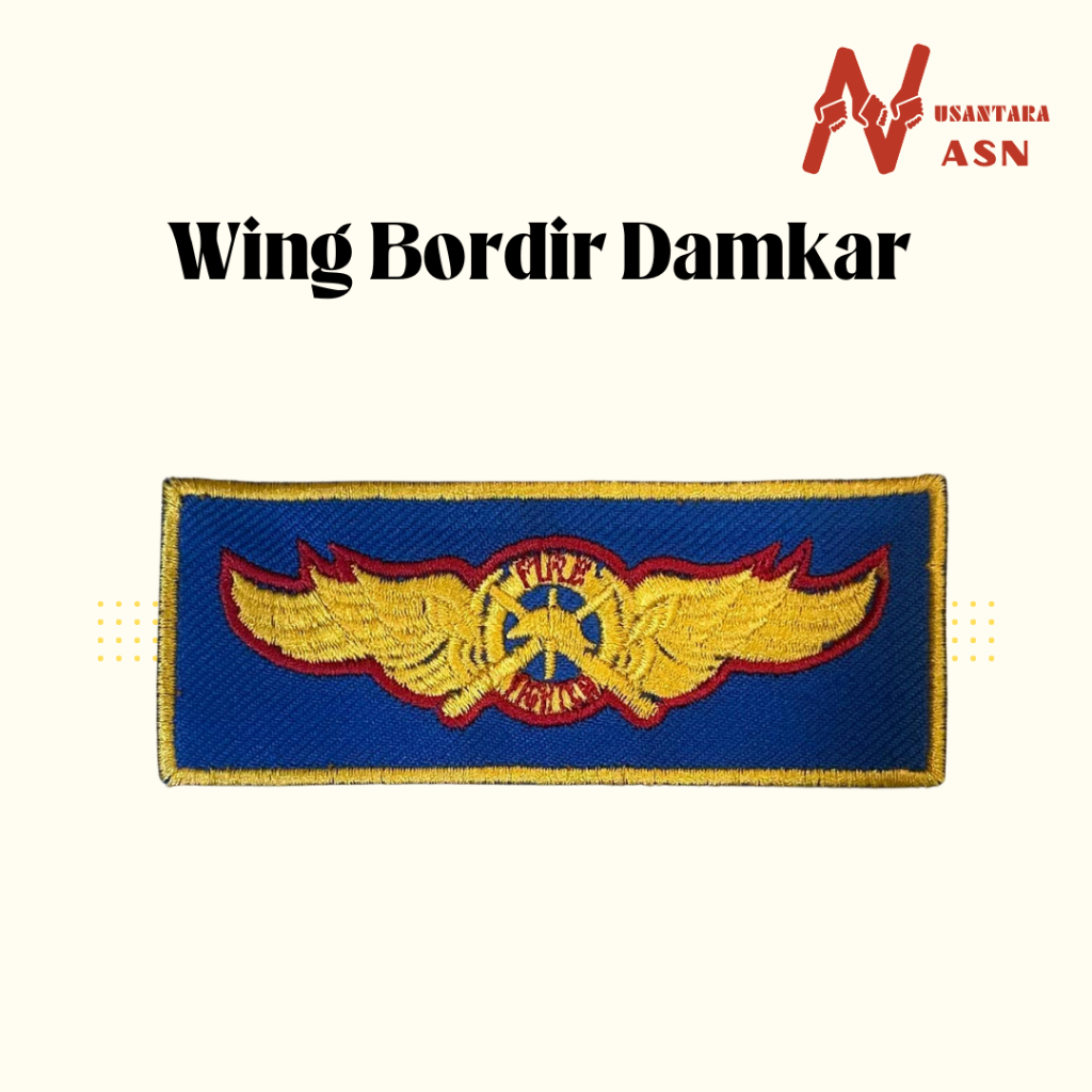 Atribut Wing Badge Bordir Damkar Pemadam Kebakaran PDL