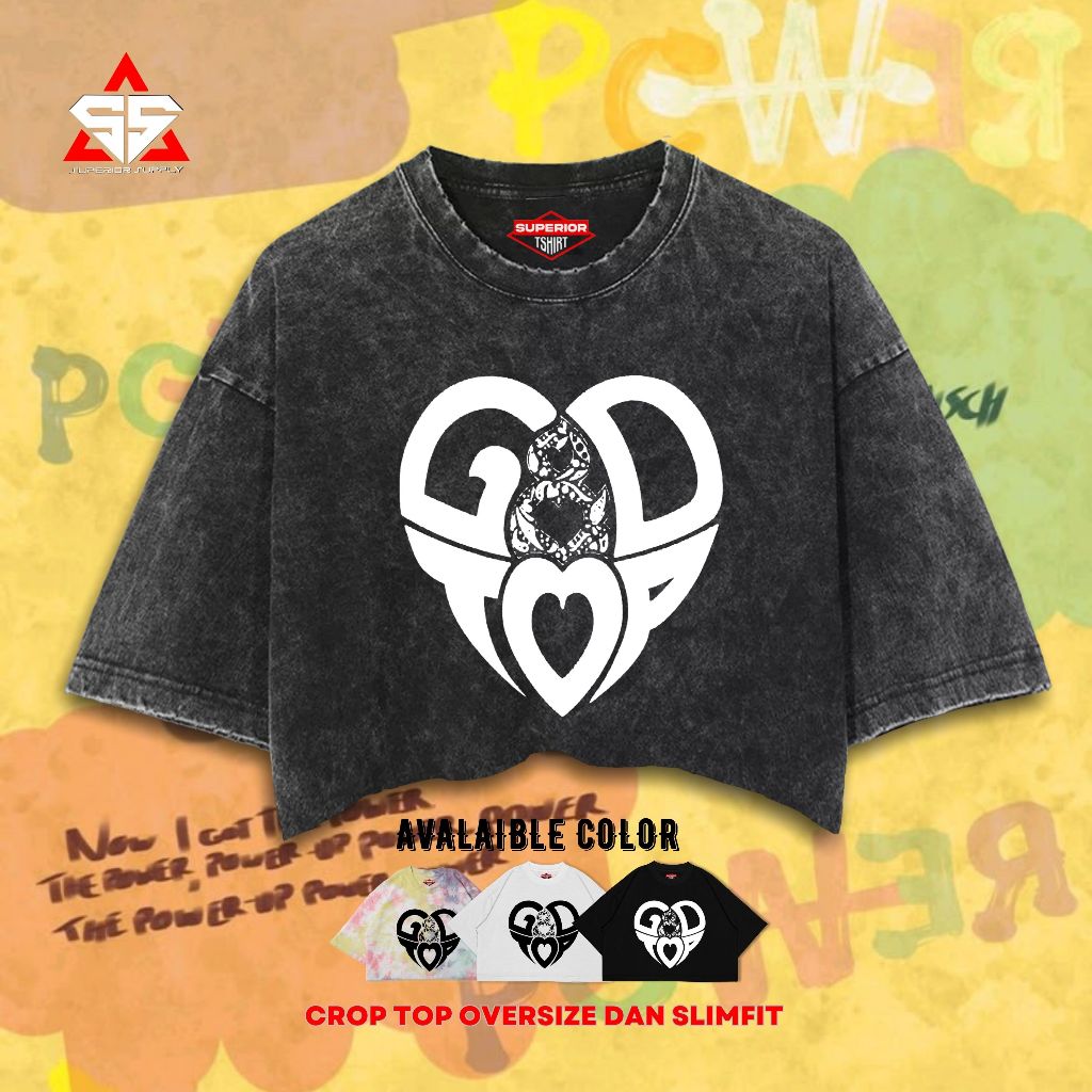 SUPERIOR Crop Tee G-Dragon Washed Tye Die Longsleeve Oversize Slimfit Crop Top GDRAGON-27