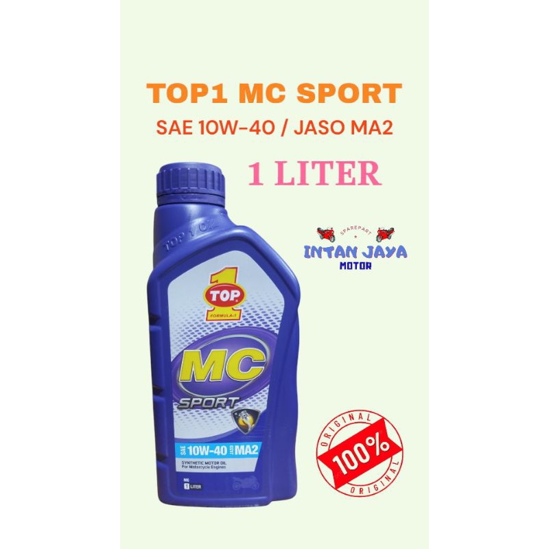 1 PCS OLI MOTOR TOP1 MC SPORT SAE 10W-40 JASO MA2 1L OLI TOP1 10W40 1LITER 1 LITER OLI TOP 1 ORIGINA