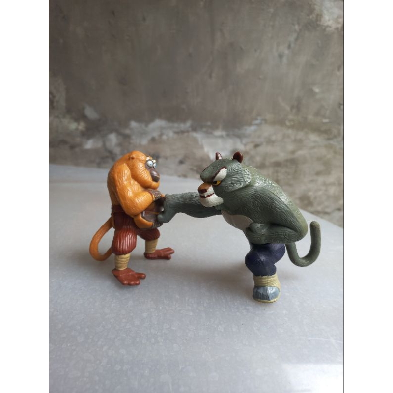 Mainan Figure Kungfu Panda 2 set dpt 2pc Tailung & Monyet Monkey Original McDonald