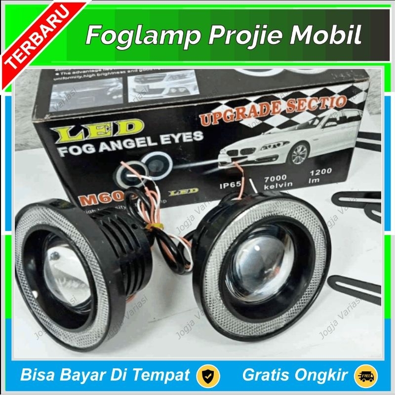 LAMPU FOG LAMP MOBIL ANGEL EYES  PROJI LED ALA DEVIL TEMBAK PROJEKTOR +  89 MM 89MM AVANZA XENIA JAZ