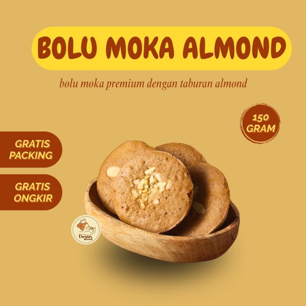 

BOLU MOKA ALMOND 250GR / BOLU MOKA KERING