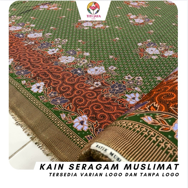 ( RESMI  ) Kain BATIK SERAGAM MUSLIMAT LOGO dan TANPA LOGO ASLI SUNWASH PREMIUM UNTUK ATASAN BAWAHAN
