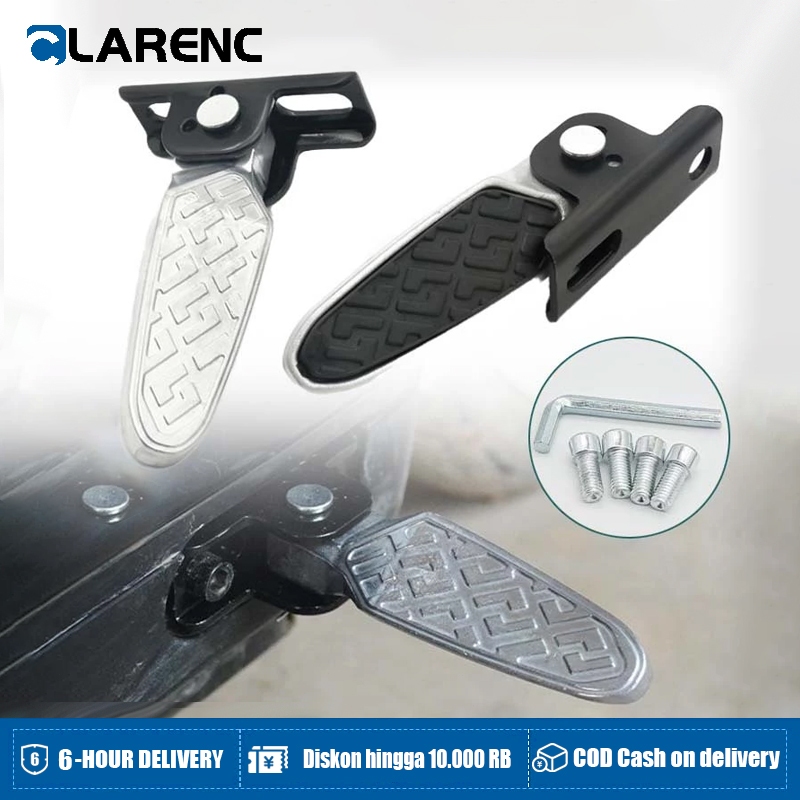 1pasangan Injak Kaki Sepeda Listrik Pedal Belakang Sepeda Listrik Lipat Footstep Aluminum Jalu Lipat