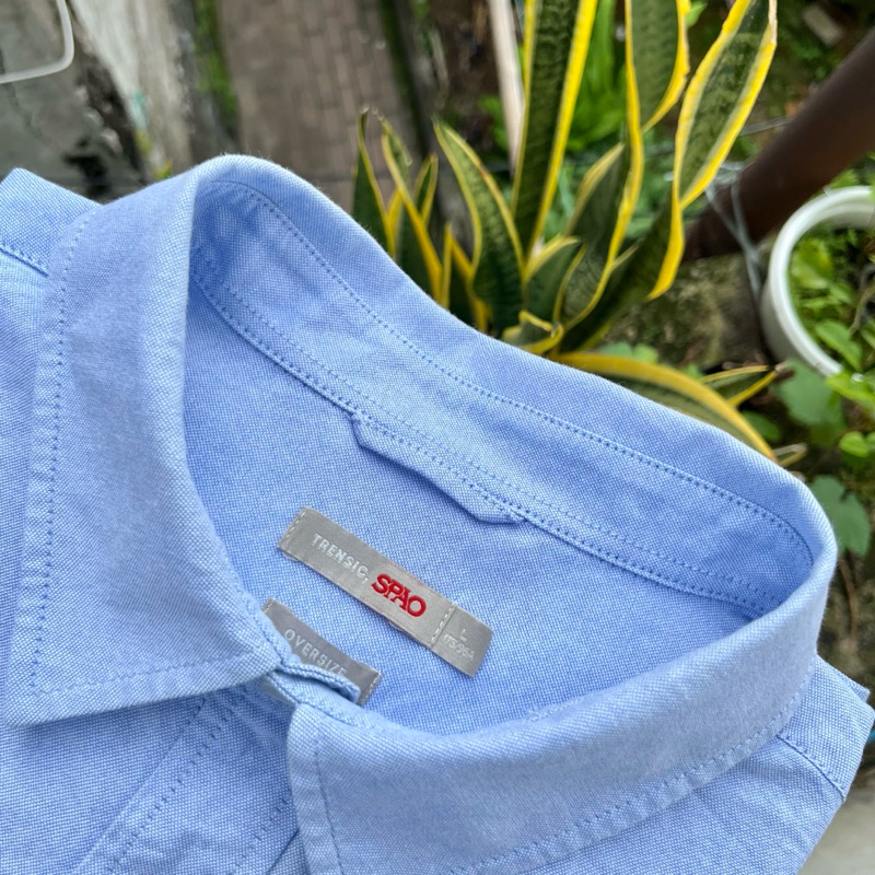 [Big Size] Kemeja Oxford SPAO Oversize Baby Blue (2XL)