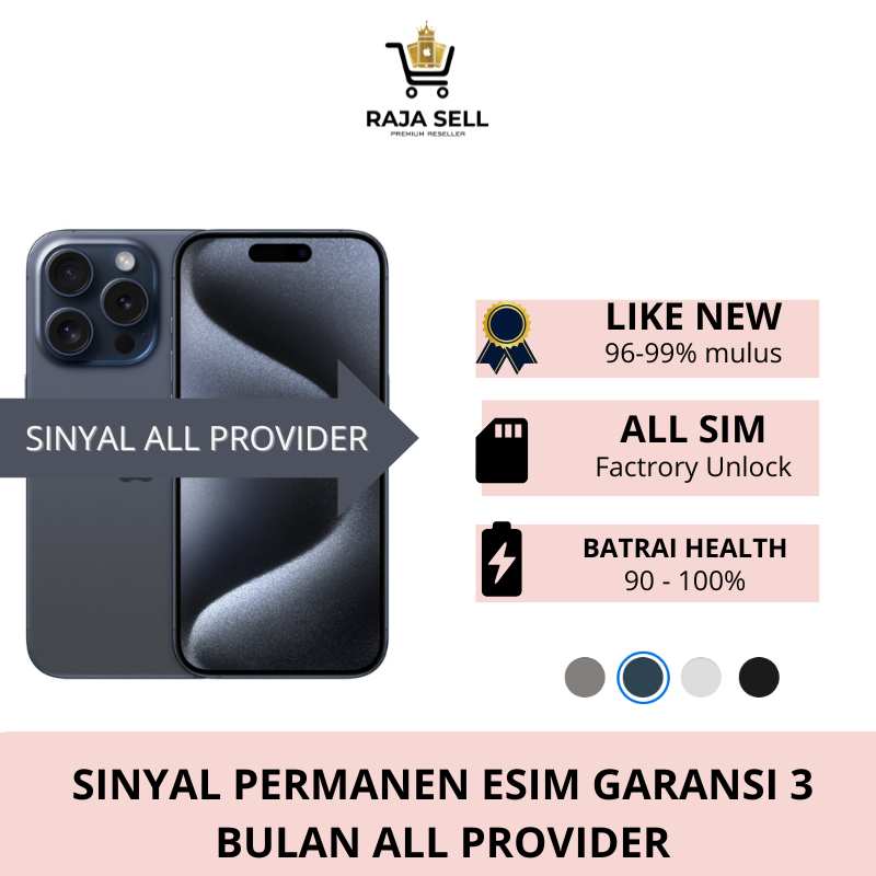 SINYAL PERMANEN iPhone 15Pro Second 128Gb 256GB 512GB Like New Fctory Unlock Fullsett
