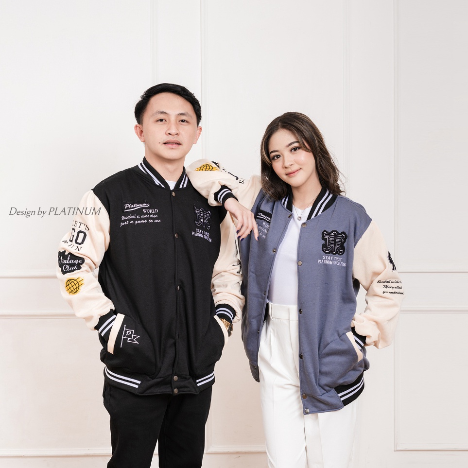 KODE T5F PLATINUM WORLD Jacket Varsity Full Bordir Outerwear Varsity Jacket Baseball East Team 9X