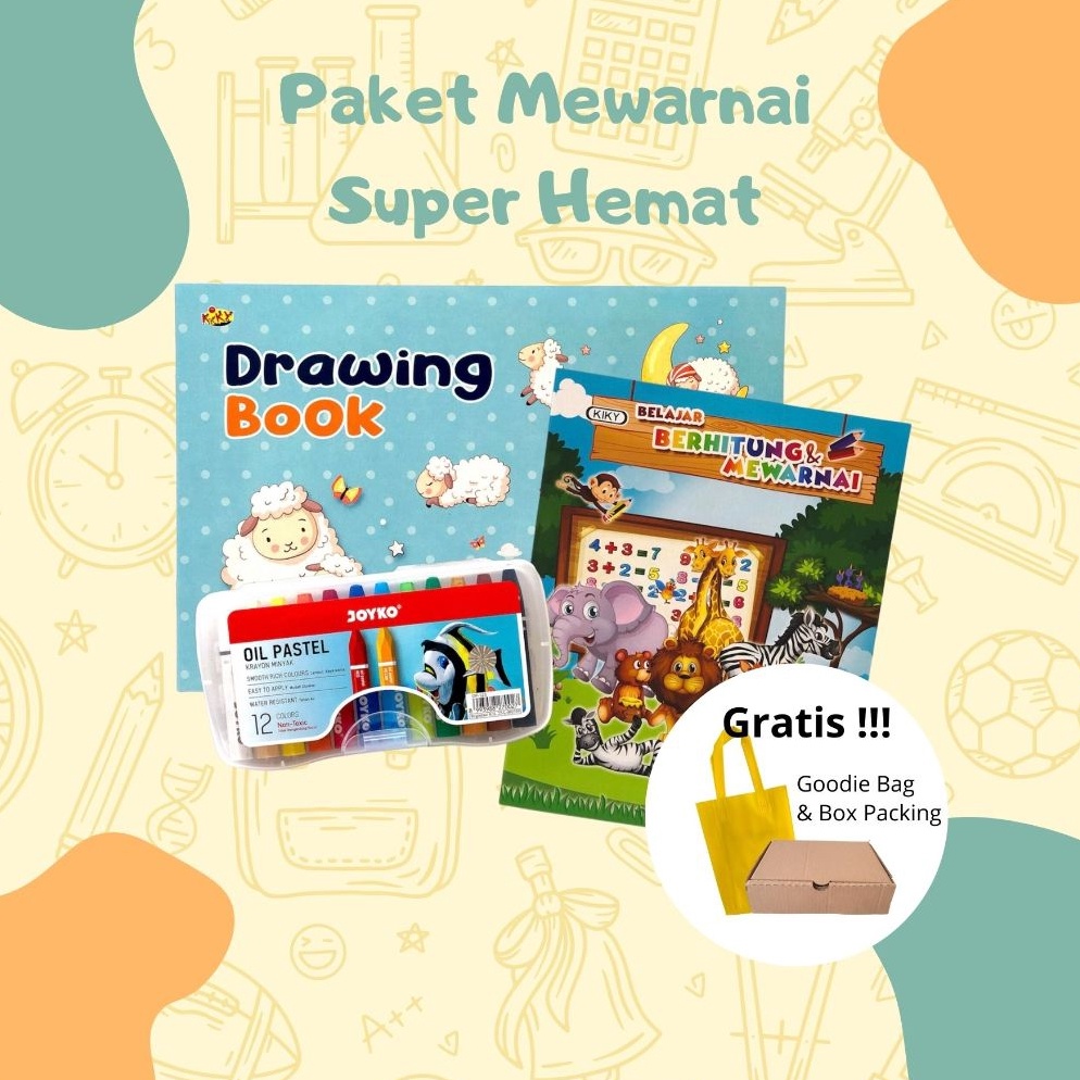 

KODE W42U Paket Buku Mewarnai Kiky Buku Gambar Kiky Set Gift Kado Anak Hampers Aesthetic Set 3 in 1 GoodieBag