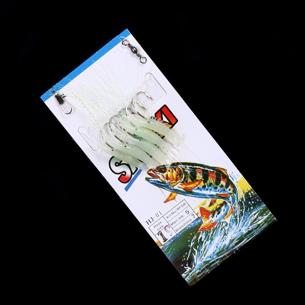 Kotrekan Sabiki dengan umpan mainan udang fosfor