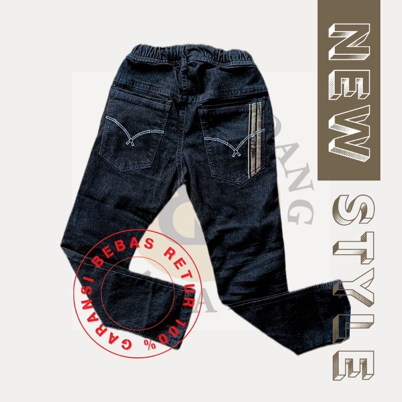 celana jeans panjang anak laki-laki warna hitam