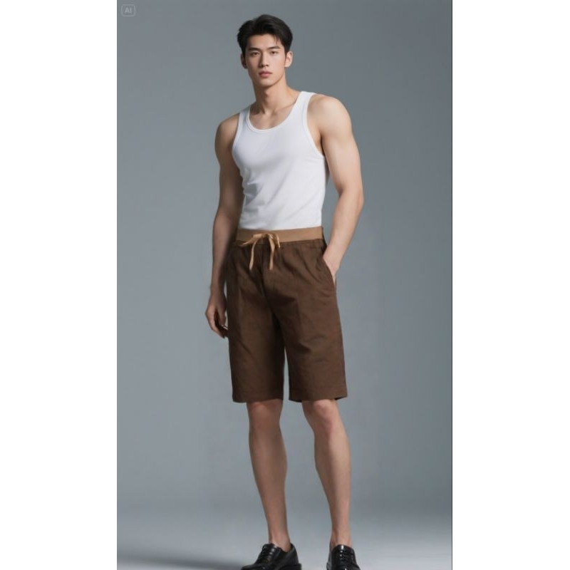Celana Chino Pendek Pria Pinggang Karet SCOTCH&CO -SizeS, M,L,XL,2XL,3XL