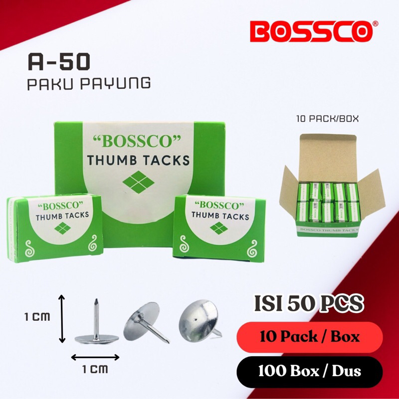

GROSIR 1box(10pack) 1pack isi 50pcs paku payung kilap //paku payung murah //