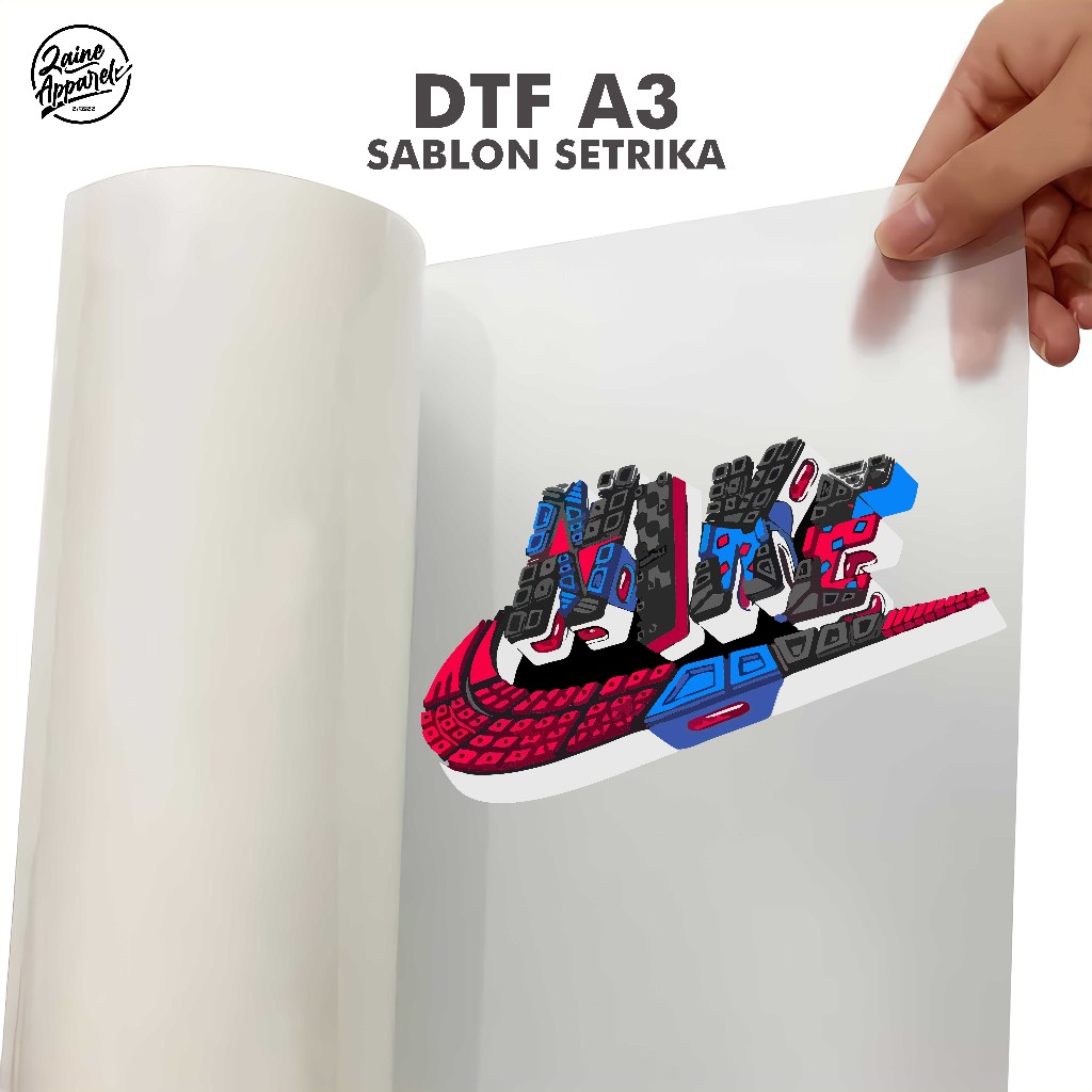 SABLON SETRIKA SATUAN SABLON DTF LANGSUNG PAKAI UKURAN A3 SABLON - NIKE 5