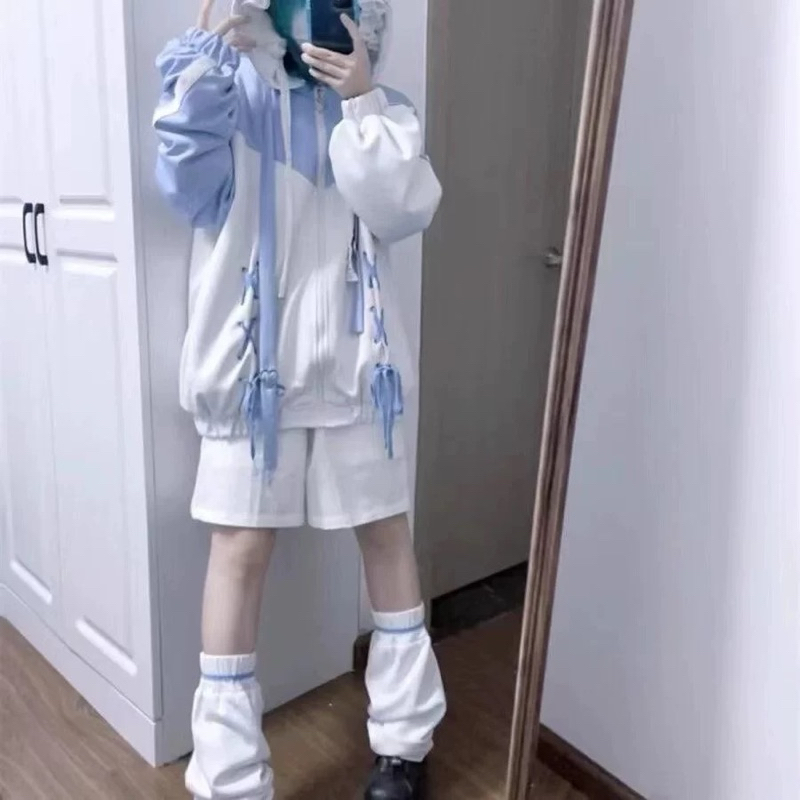 Hoddie zipper tenshi kawaii new