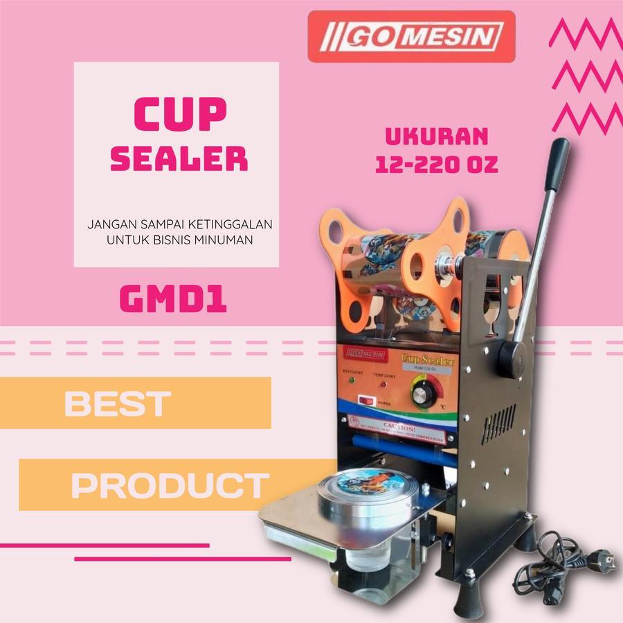 GOMESIN SEMI OTOMATIS CUP SEALER GM-B9 (12-22 OZ/ 400CUP/JAM 300 WATT)