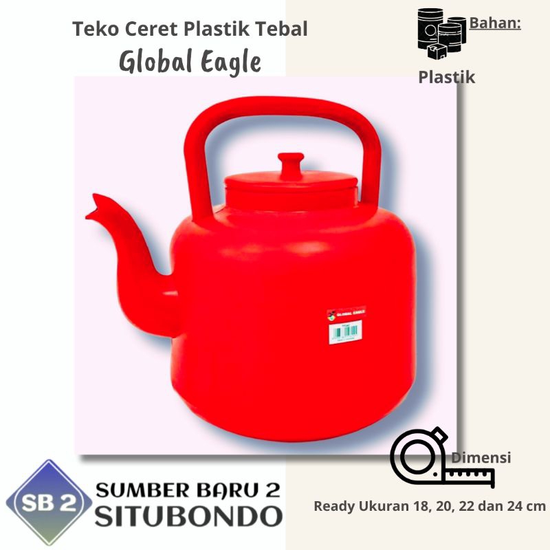 Teko/ Ceret Kendi Merah Plastik Eagle