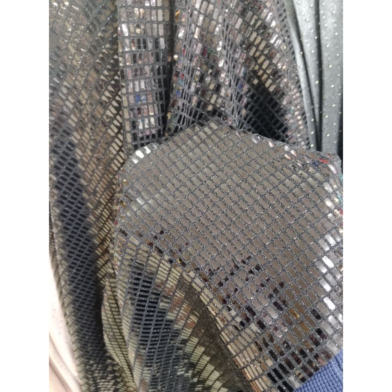 KAIN SEQUIN SPANDEX ABSTRAK khusus hitam ( TERBARU )