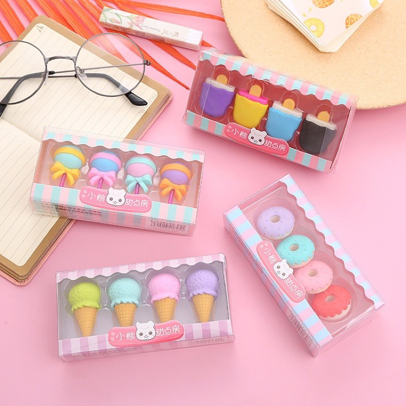 

KN ~ Penghapus lucu aestetic motif karakter ice cream lolipop donat