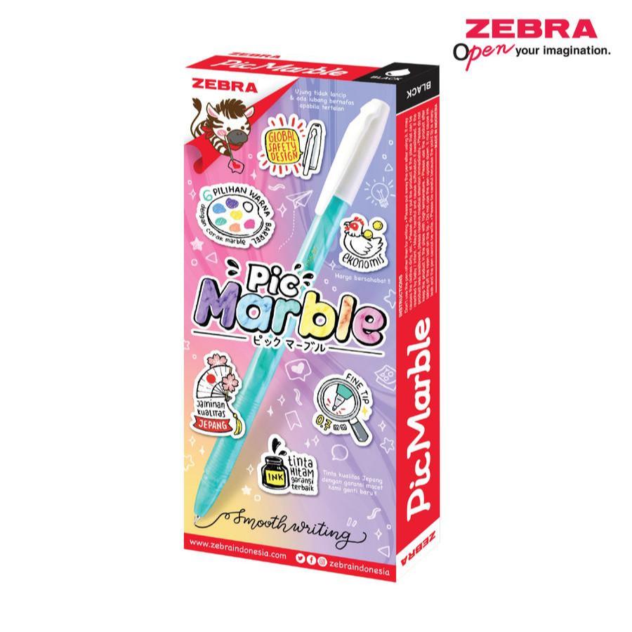 

PULPEN ZEBRA PIC MARBLE 0,7mm (1 PACK) ISI 12 PCS - TINTA WARNA HITAM