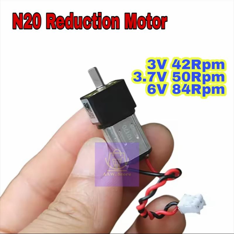 DC Micro Motor N20 DC 3-6V Slow Speed Reduction Gearbox 50 RPM DC 5V