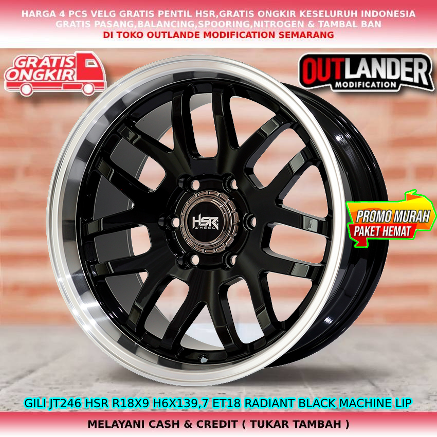 velg mobil r18/velg racing lebar 9 velg mobil, bt50 L200 Pajero Strada Triton dll velg hsr gili r18