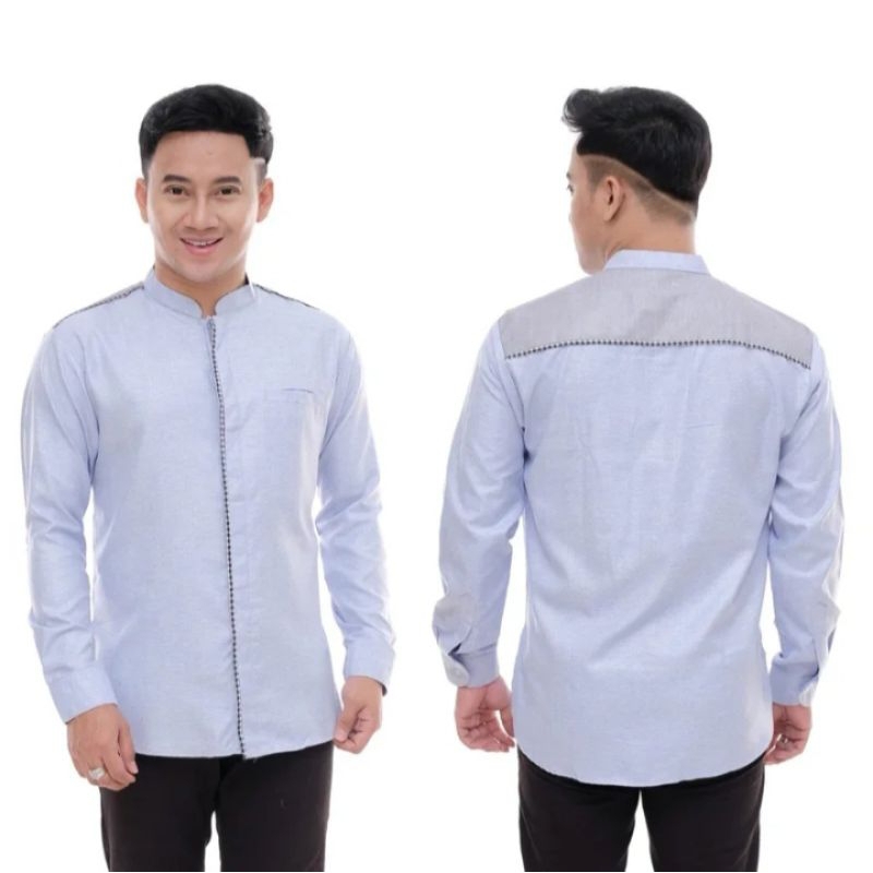 Baju koko muslim pria lengan panjang kain katun Madina motif sultan Dewasa