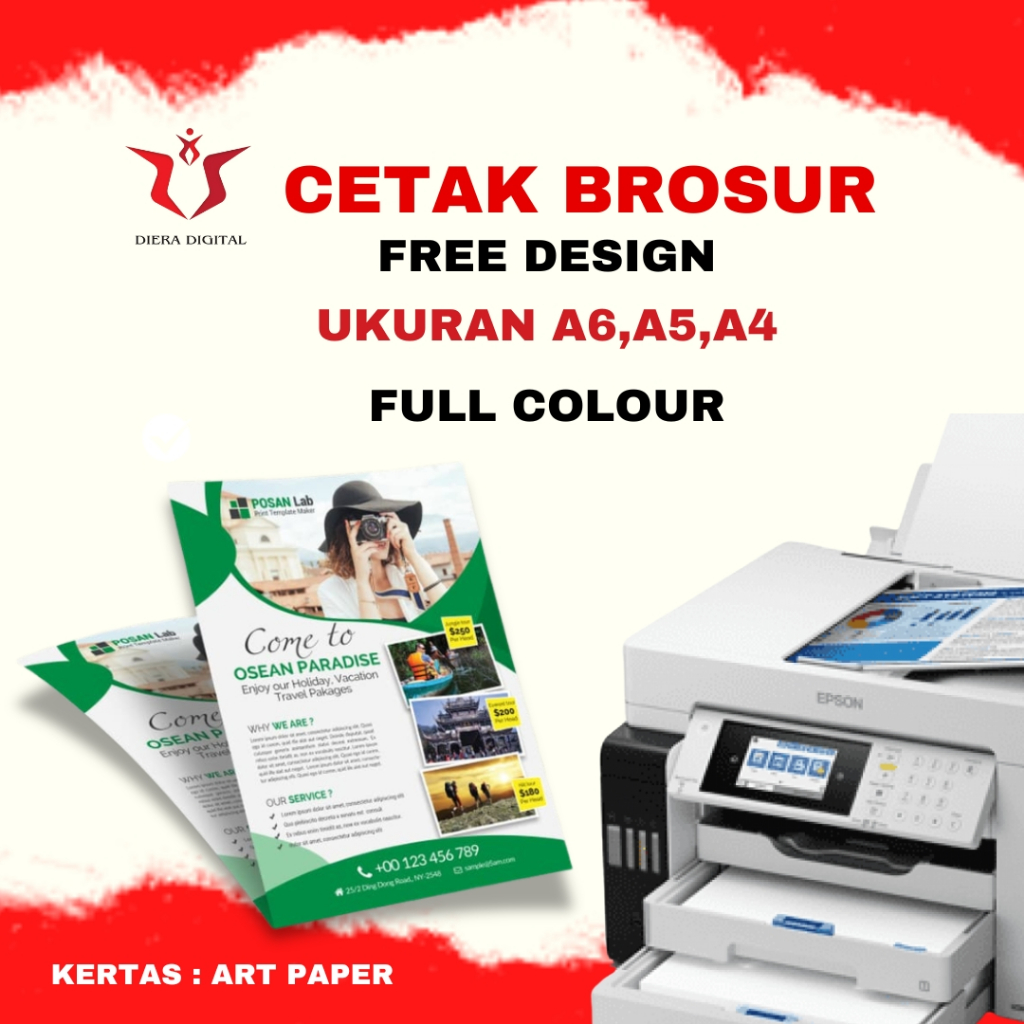 

CETAK BROSUR ART PAPER | FREE DESIGN | FULL COLOR | CUSTOM BROSUR | UKURAN A6,A5,A4 MURAH