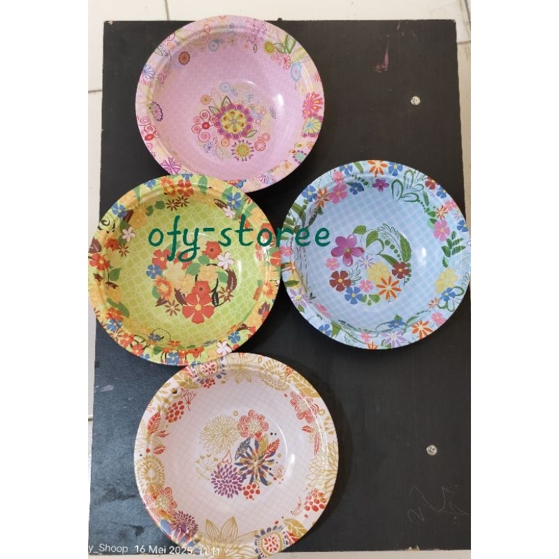 (ofy-prabot)WASKOM,MANGKOK ENAMEL. MANGKOK FUUL PRINT  MOTIF BUNGA CANTIK.UK 20CM, 22CM, 28CM.KOBOKA
