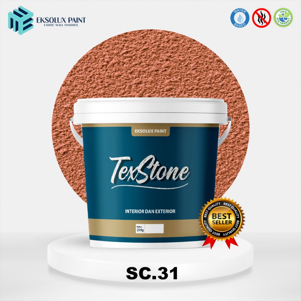 TEXSTONE Cat Dinding Tekstur Pasir Motif Kamprot INTERIOR & EKSTERIOR - Cat Texture Pasir Kamprot