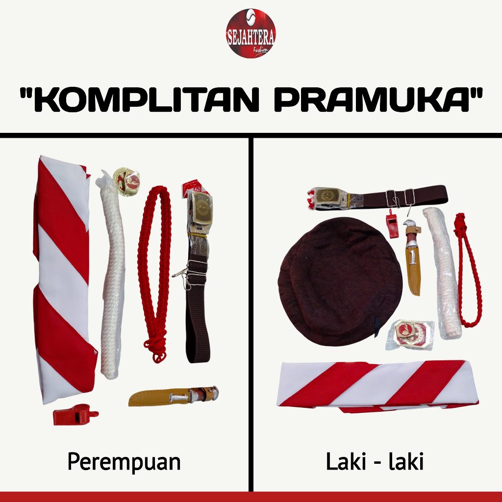 Alat Perlengkapan Pramuka Laki-laki & Perempuan Lengkap