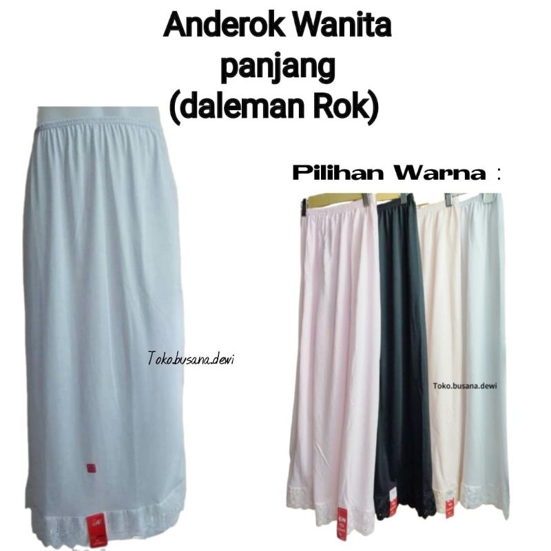 Rok Daleman Panjang | Androk Dalaman Golden Nick Yutind Katun | Daleman Gamis Rok Under rok Wanita A