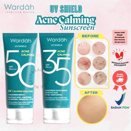 WARDAH UV Shield Acne Calming Sunscreen Serum SPF 50 PA++++ | SPF 35 PA+++