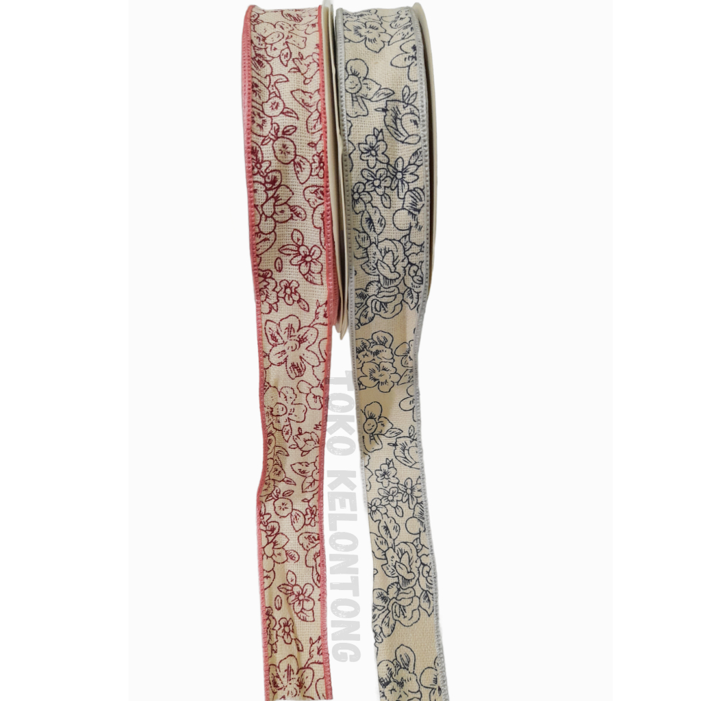 

Pita Kain Motif Bunga 2cm Harga /meter