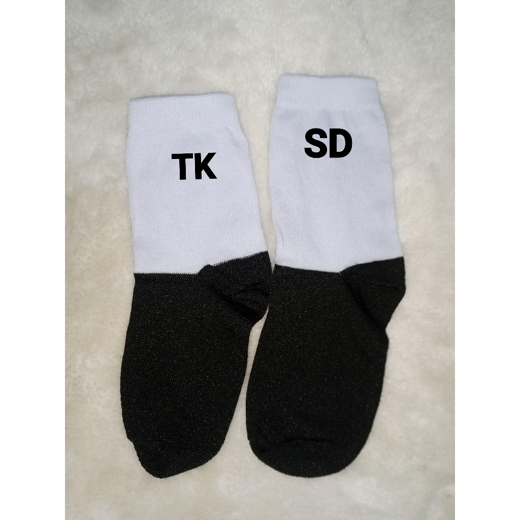 KAOS KAKI SEKOLAH TK SD PUTIH HITAM POLOS