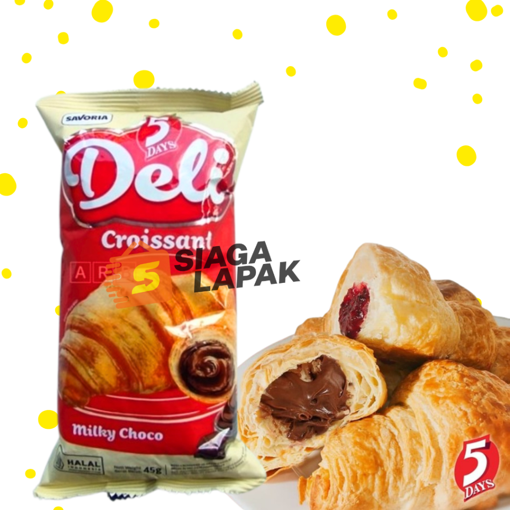 

Croissant DELI 45gr Roti Kroisan Milky Choco Coklat Premium 5 Days