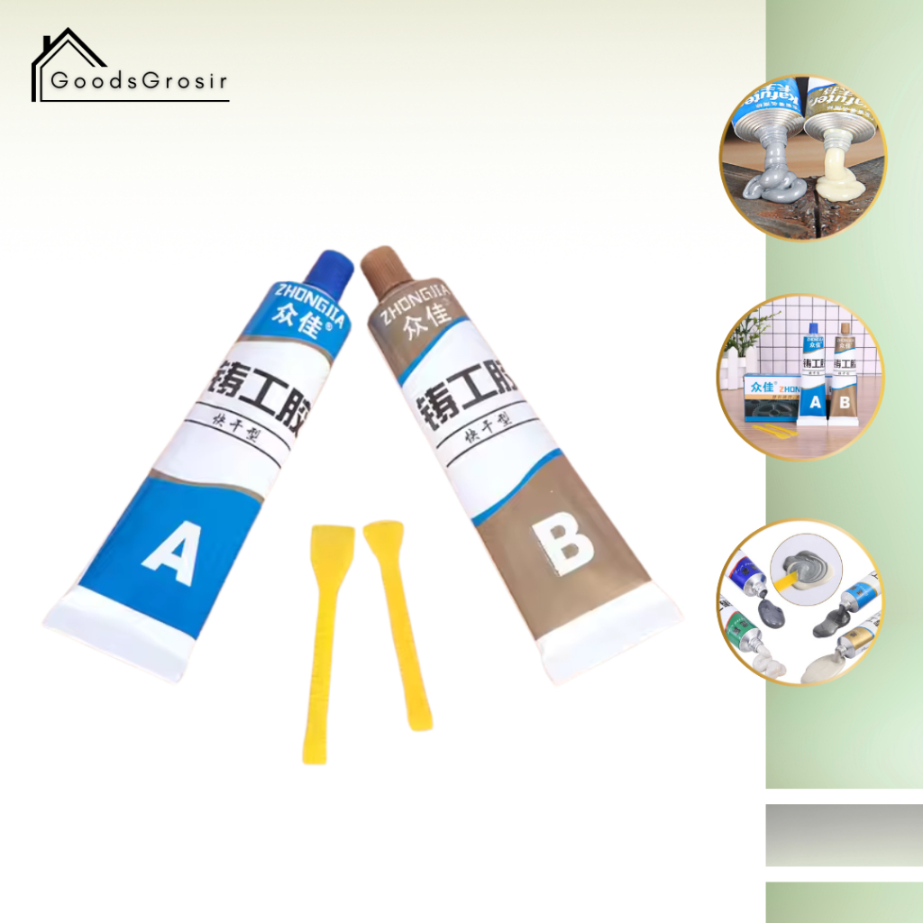Goods Lem Besi AB Tahan Panas Multifungsi | Lem Knalpot Baja Tahan Panas | Glue Adhesive Industrial