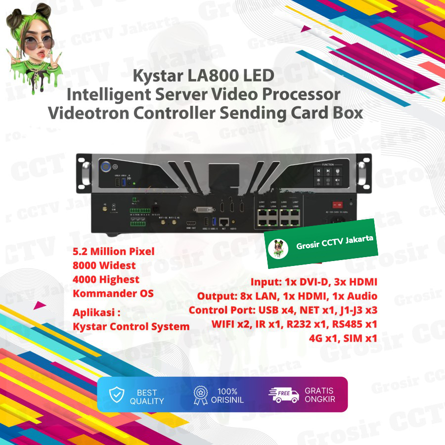 Kystar LA800 LED Intelligent Server Video Processor Videotron Controller Sending Card Box