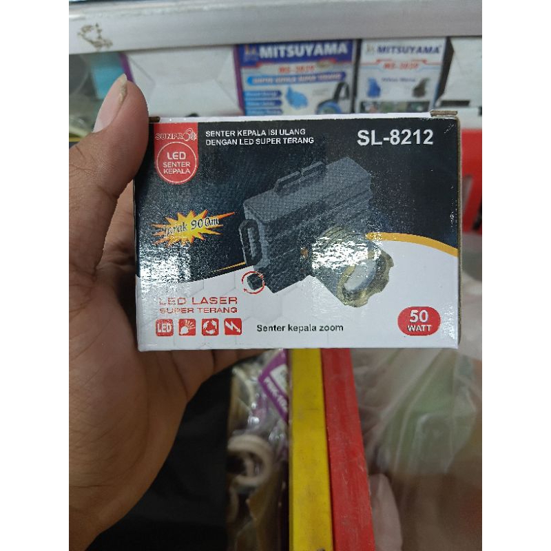 Senter Kepala Zoom Sunpro 50 Watt Senter Kepala Isi Ulang Dengan Jarak Sorot 900 M Cahaya Putih