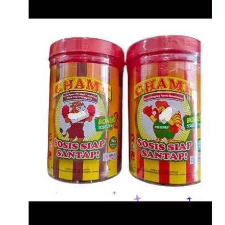 

CHAMP sosis siap santap isi 24+2pcs 546gr kemasan toplesRasa- Daging ayam kombinasi- Ayam sapi panggang kombinasi