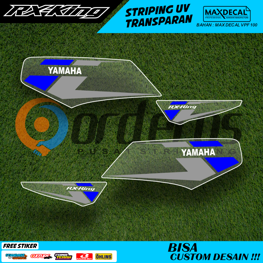 STIKER MOTOR RX KING LIS STRIPING TRANSPARAN  DESAIN UNIK SIMPLE MINIMALIS FREE REQUEST WARNA/TULISA