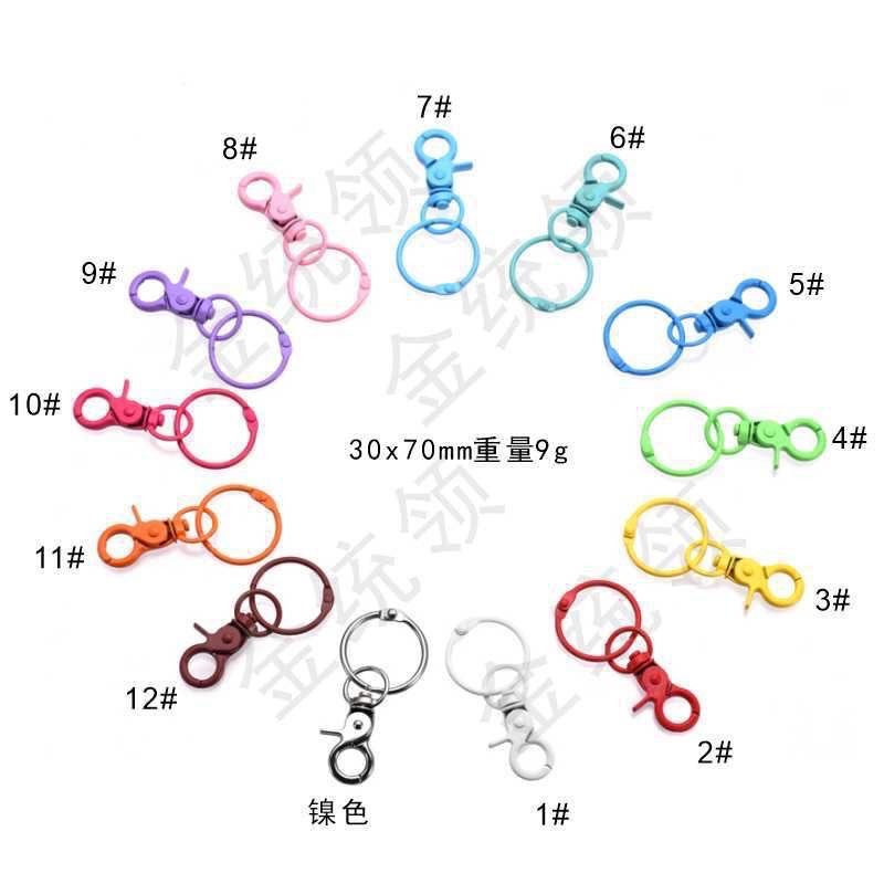 [kstuffind] RING GANTUNGAN KUNCI KEPALA GANCI RING CLIP KEYCHAIN MURAH IMPORT BERWARNA BESI BULAT