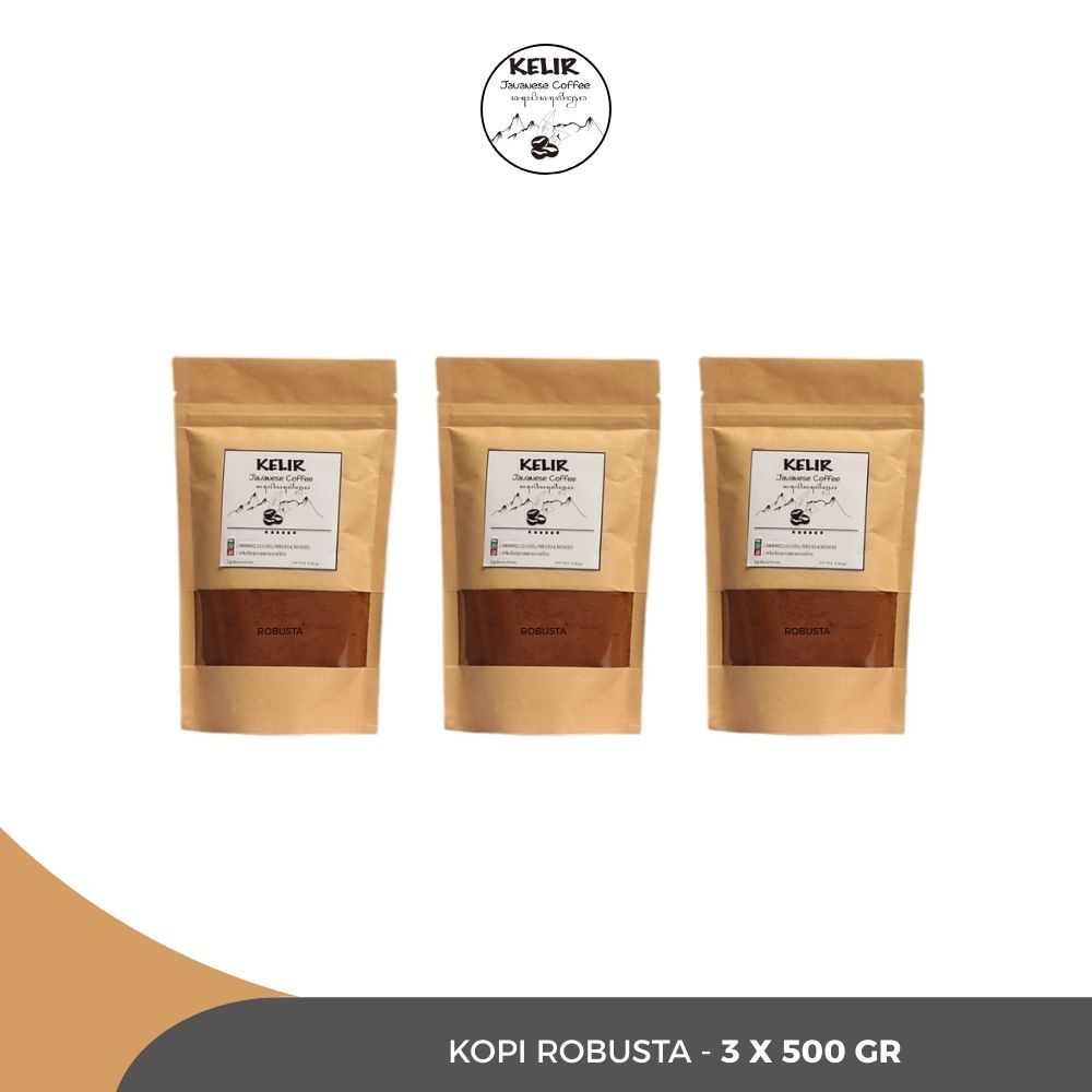 

KELIR JAVANESE COFFEE - Kopi Robusta - 3 x 500 Gram