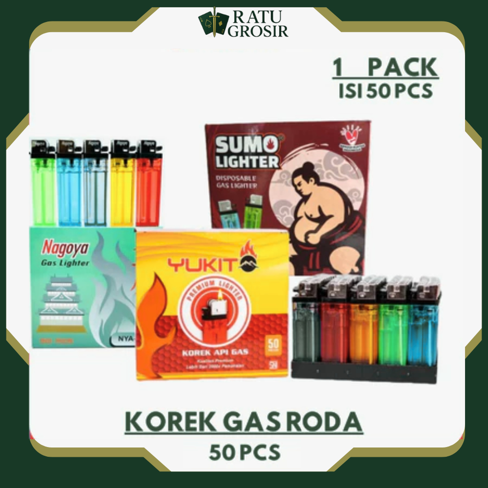 50 PCS KOREK API X2000 XL-071 KOREK API RODA BESAR GAS YUKITO NAGOYA SUMO LIGHTER WARNA