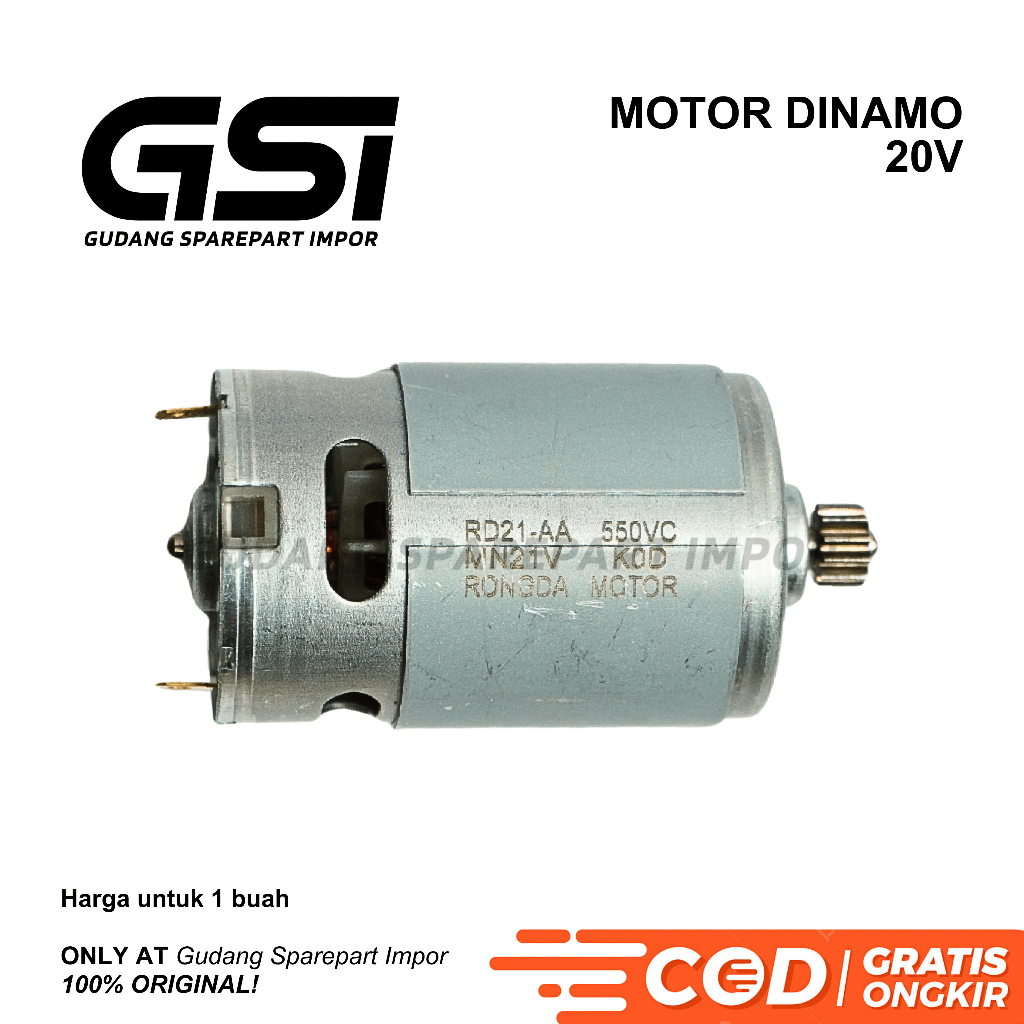 BULL Motor Rongda 21V atau 20V untuk Bor Baterai 20v dan 21v / Dinamo Bor Cordless RD21-A / 550VC