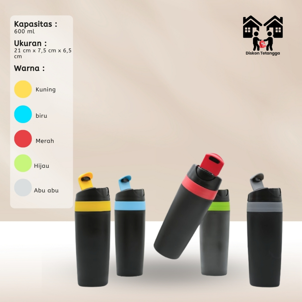 Chielo - Botol Minum Chielo Daytona Black - 600 ml