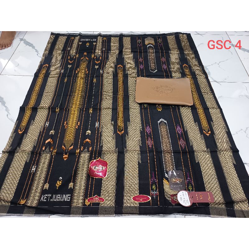 *Sarung Ketjubung Songket**Mutif GSC**Gold/ Full Sutra**Kwalitas bintang 5**Original*