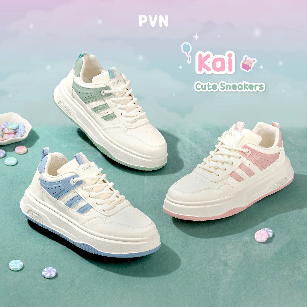 PVN Kai Sepatu Sneakers Wanita Putih Pink Shoes 560