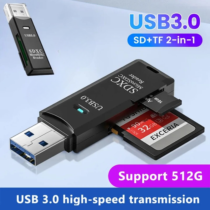 Card Reader USB 3.0 High Speed  OTG SD Card MicroSD Kartu Memory