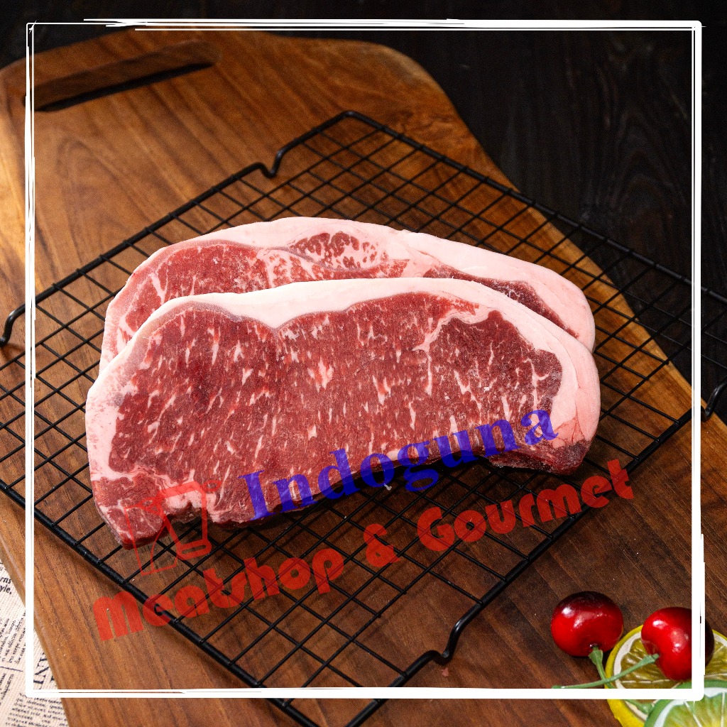 

Aussie Australian Beef Striploin SirloinGrain Fed 100 Days Daging Has Luar Pakan Biji 100 Hari Steak